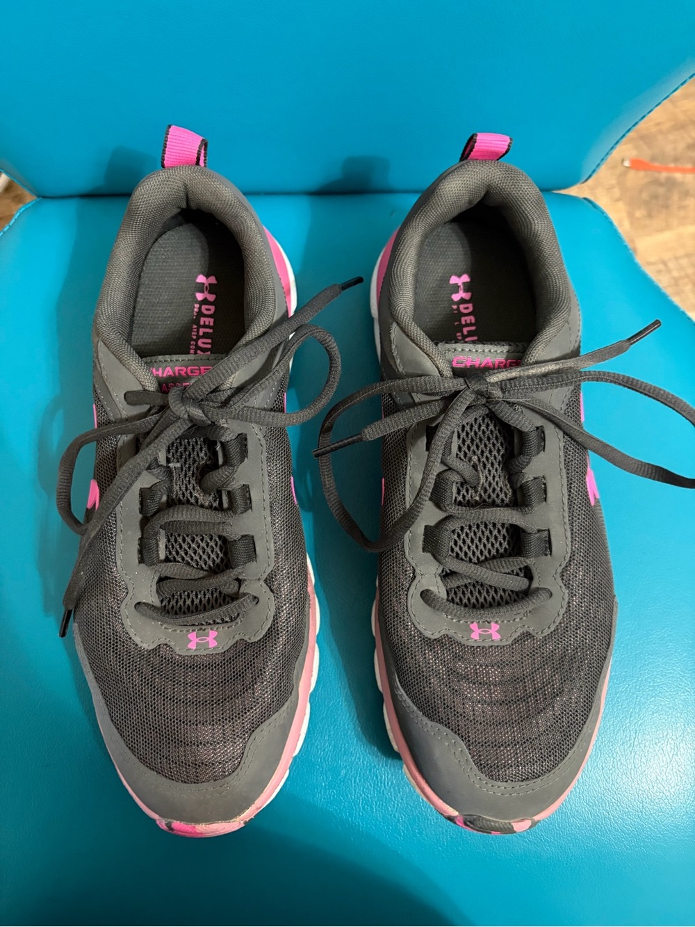 Under Armour Dark Gray and Pink Women's Training Sneakers